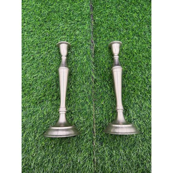 Biedermann & Sons Pewter Candlestick Holders – Set of 2 - 9.75” - Picture 4 of 8